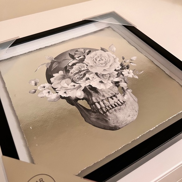 Marmont Hill Other - Marmont Hill silver skull with flowers framed art. NWT.